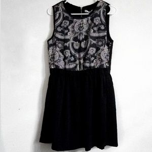Shimmery Jacquard Black Dress See U Soon L